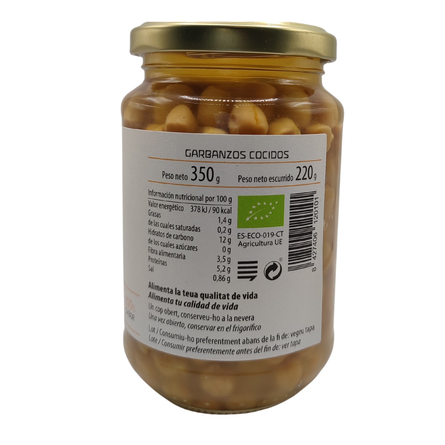 Garbanzos cocidos Eco - 220 g - Cal Valls